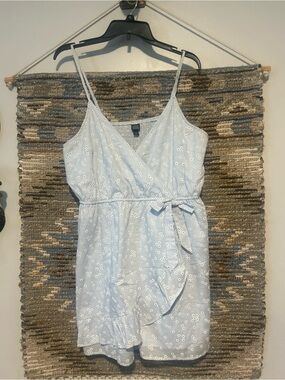 Wild Fable Light Blue Eyelet One Piece Wrap Skort